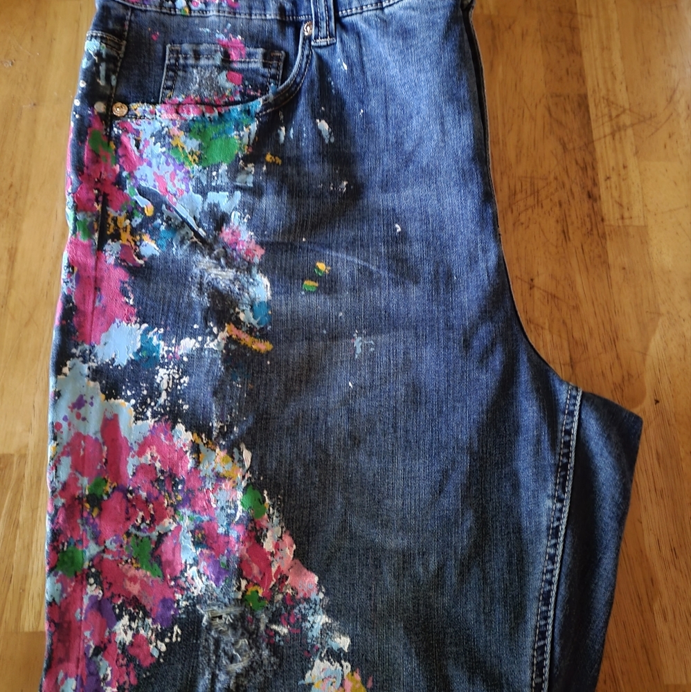 Melissa mccarthy size 20 paint splatter jeans